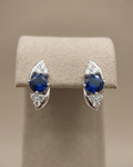 Sapphire Stud Earrings Sterling Silver