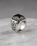 Onyx Citadel Filigree Ring