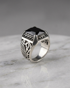 Onyx Citadel Filigree Ring