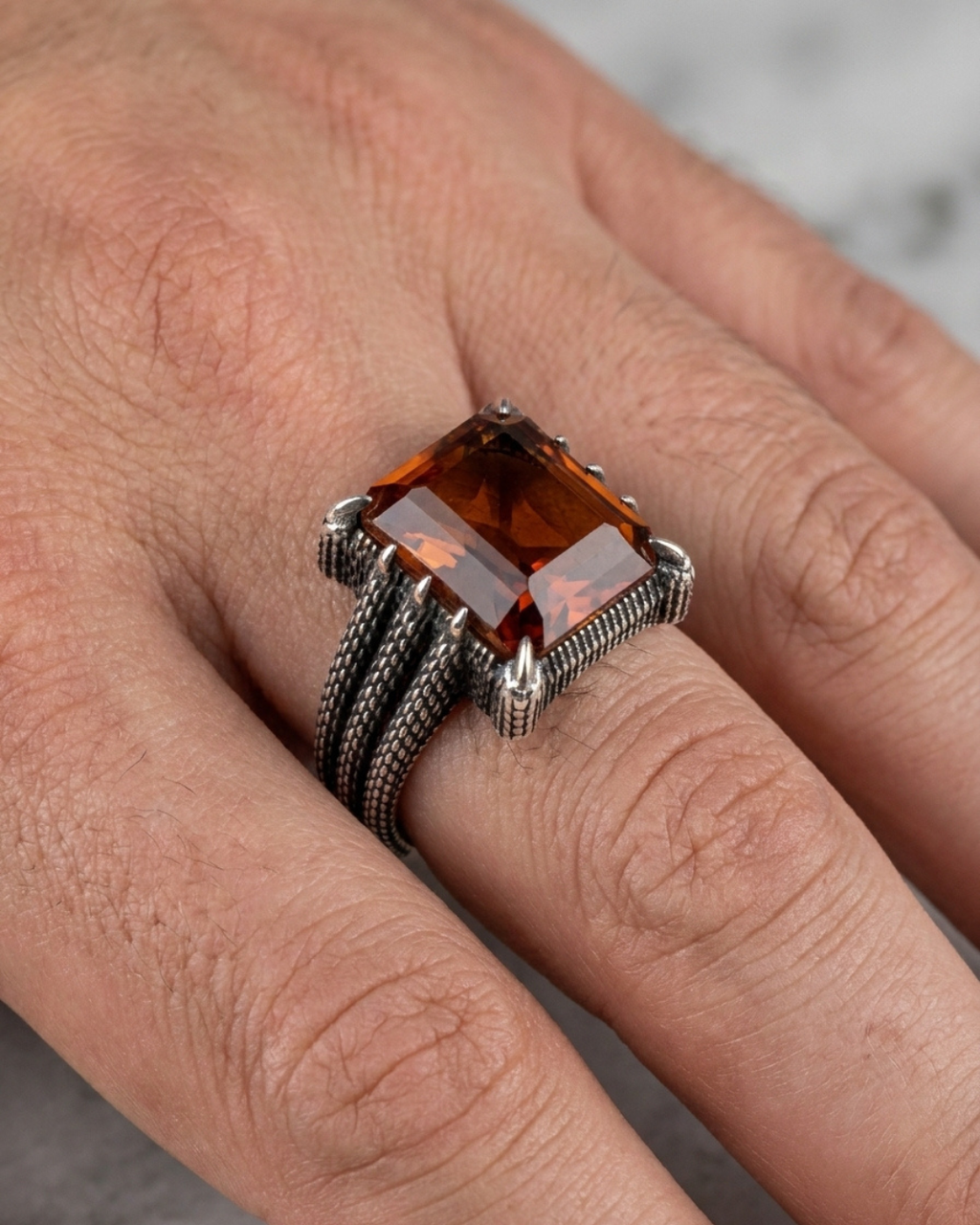 Imperial Amber Talon Ring