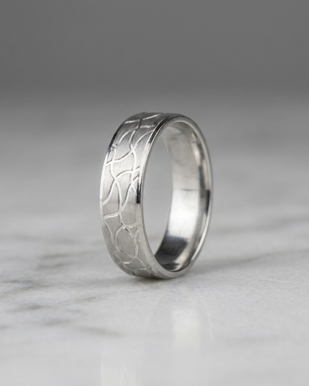 Woven Texture Silver Men’s Dibla Ring