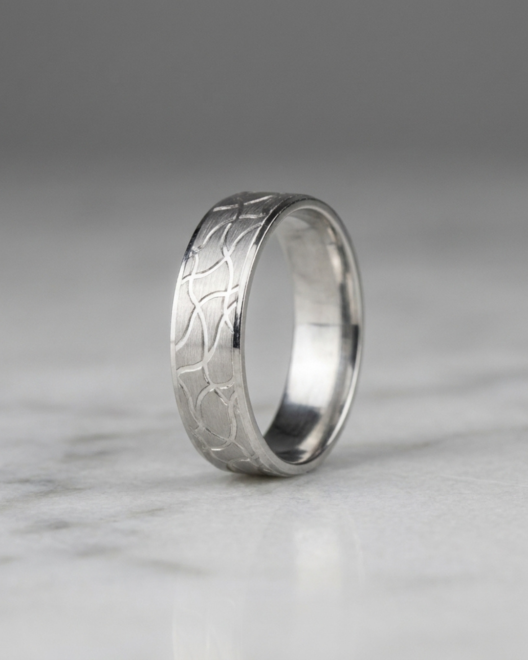 Woven Texture Silver Men’s Dibla Ring