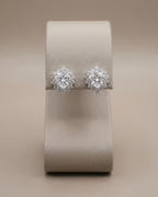 Heart Halo Studs Earring Sterling Silver