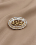 Calligraphy Halo Gold Plated Brooch Sterling Silver