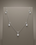 Pear Cut Charm Necklace Sterling Silver
