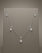 Pear Cut Charm Necklace Sterling Silver