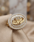 Calligraphy Halo Gold Plated Brooch Sterling Silver