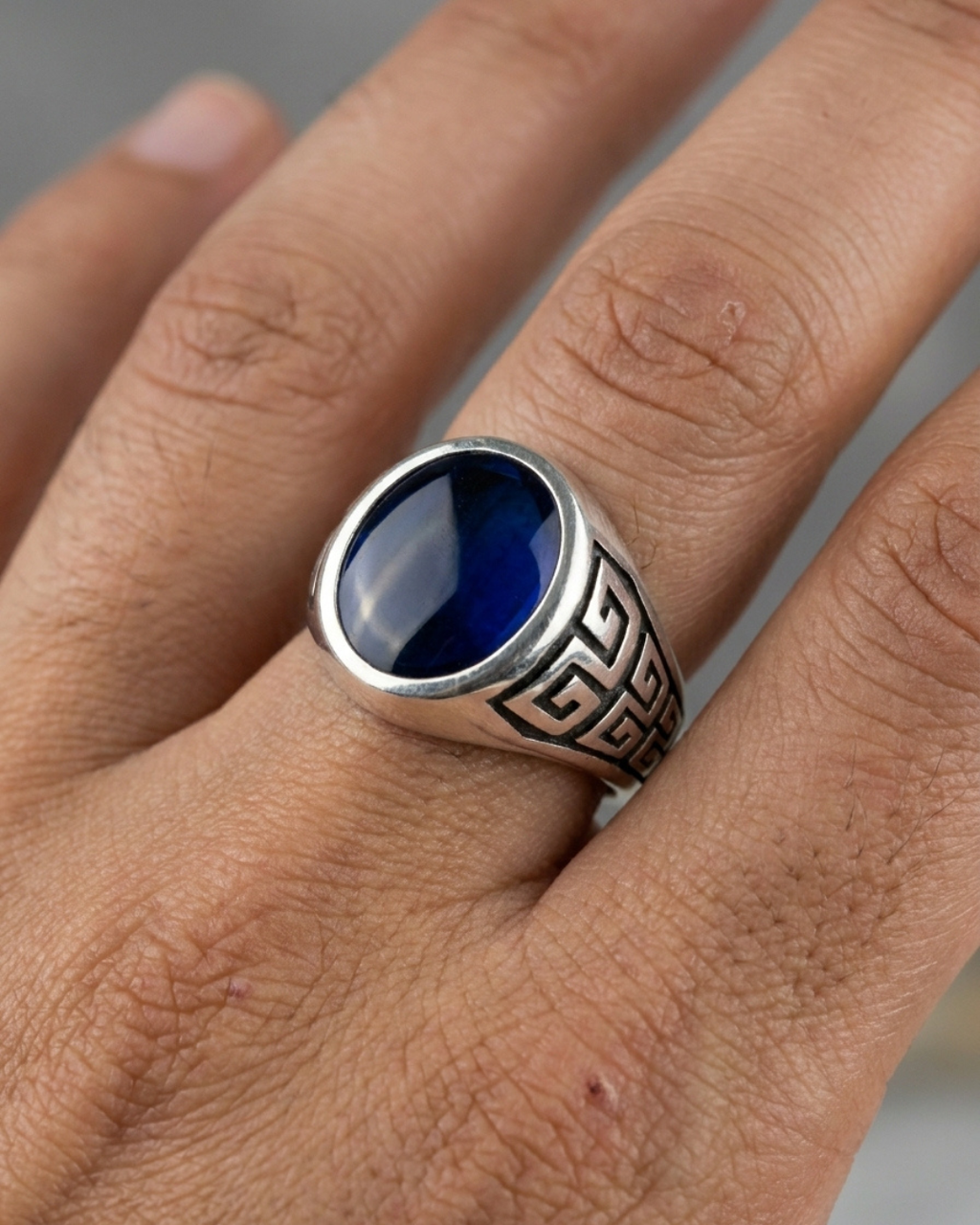 Florence Azure Meander Ring