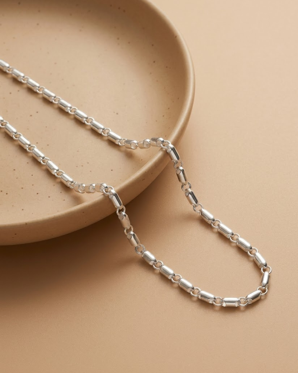 Barrel Link Chain Sterling Silver