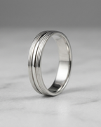 Horizon Ribbed Silver Men’s Dibla Ring