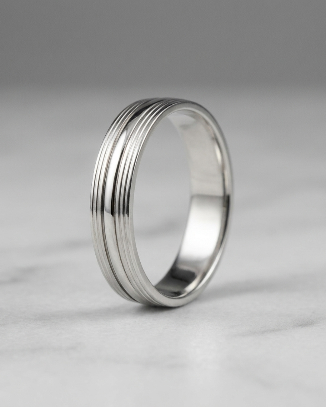 Horizon Ribbed Silver Men’s Dibla Ring