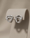 Curved Triangle Stud Earrings Sterling Silver