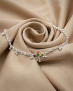 Silver Meenakari Mango Payal Anklet