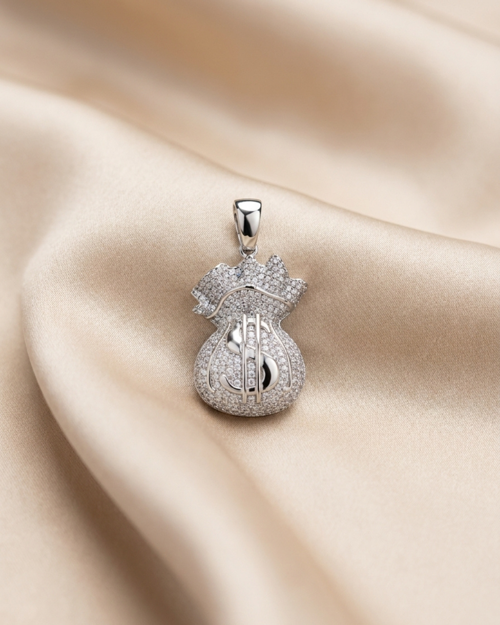 Iced Out Money Bag Pendant