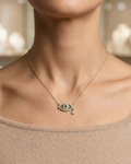Evil Eye Charm Necklace Sterling Silver