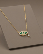 Evil Eye Charm Necklace Sterling Silver