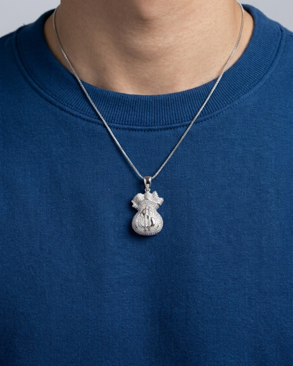 Iced Out Money Bag Pendant