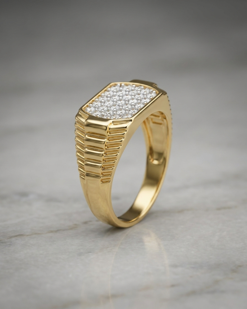 The Florentine Oro Pave Signet