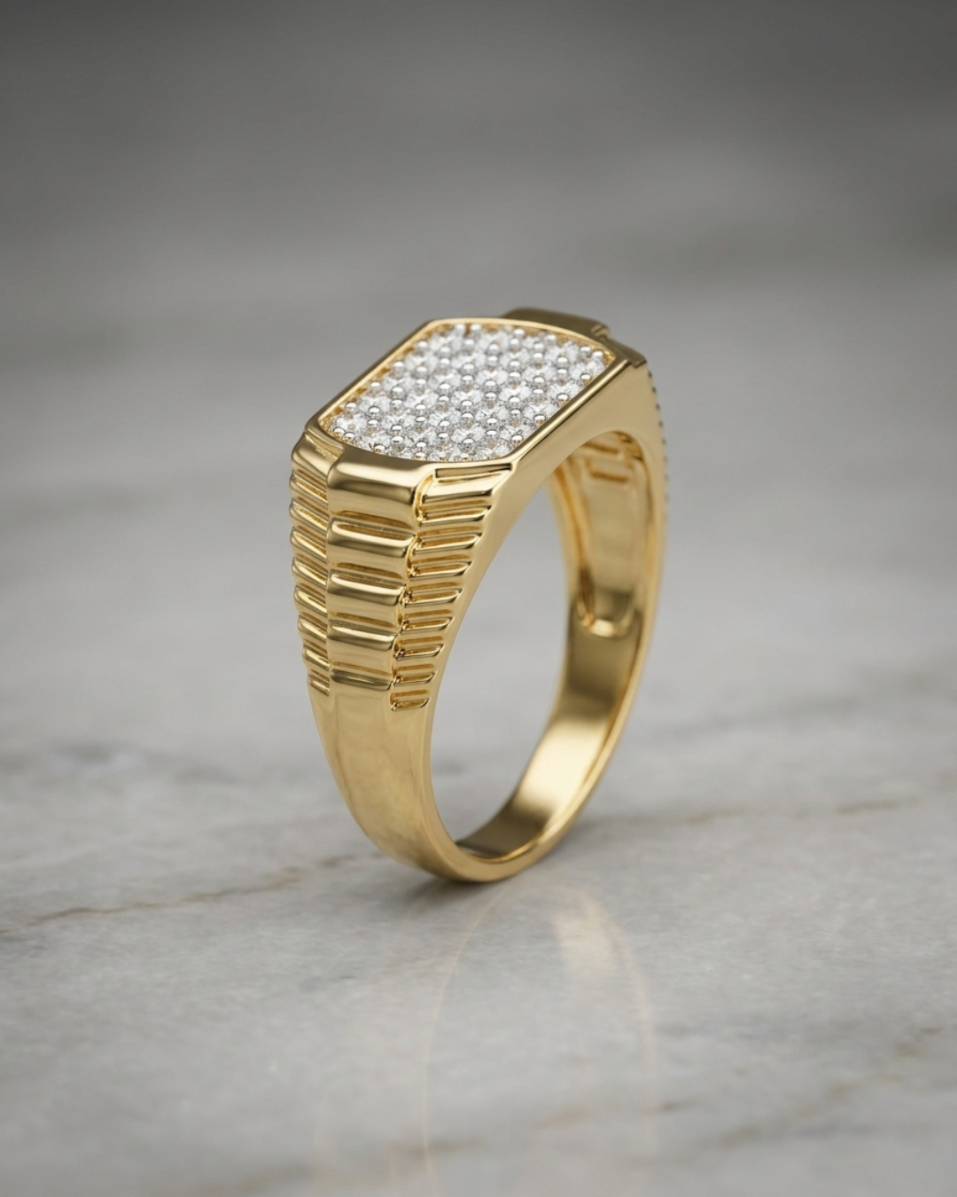 The Florentine Oro Pave Signet