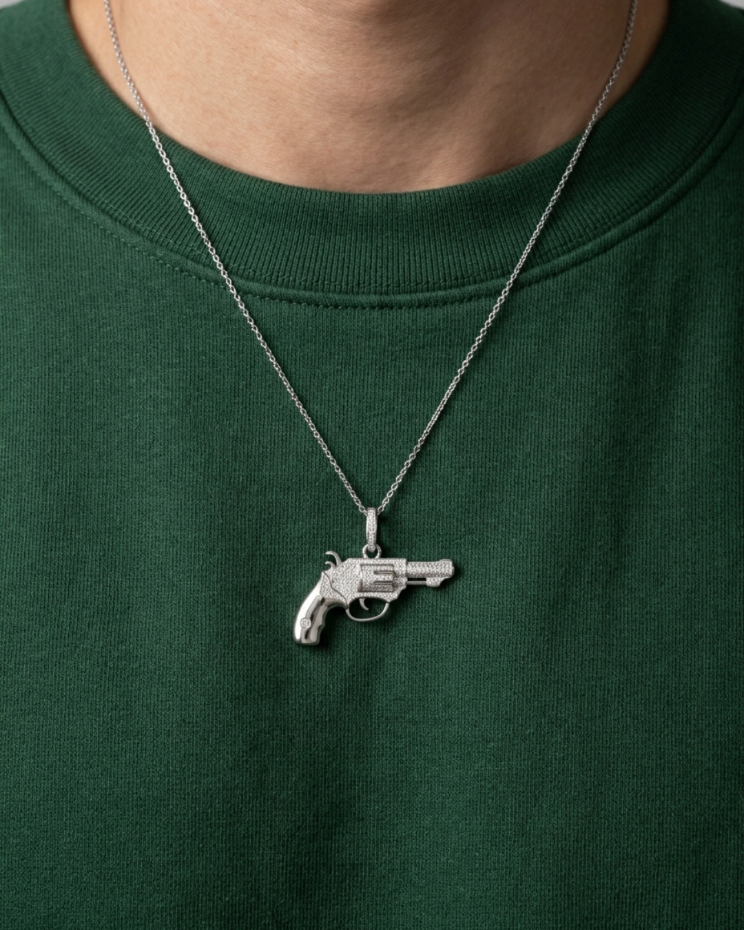 The Iced Revolver Statement Pendant