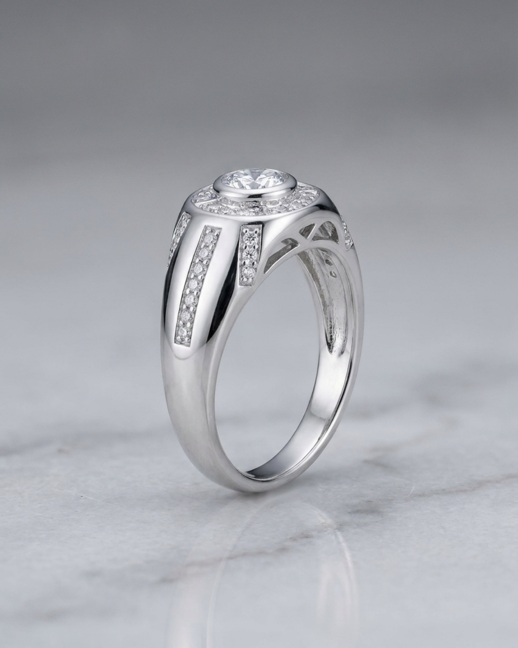 Milano Riviera Solitaire Signet Ring