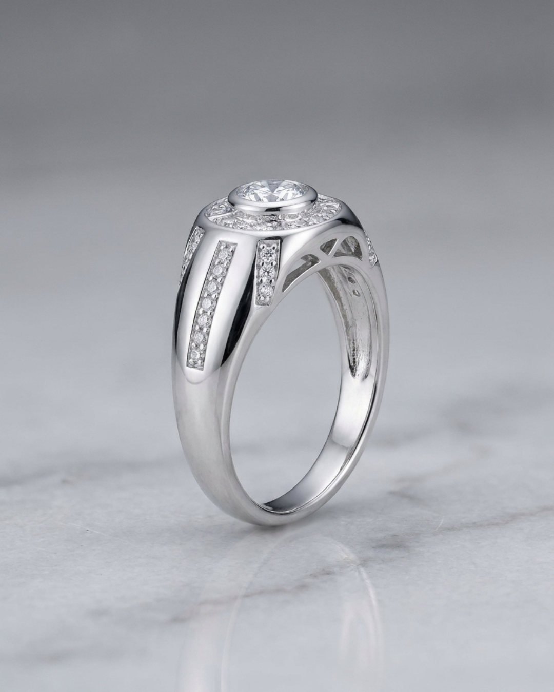Milano Riviera Solitaire Signet Ring