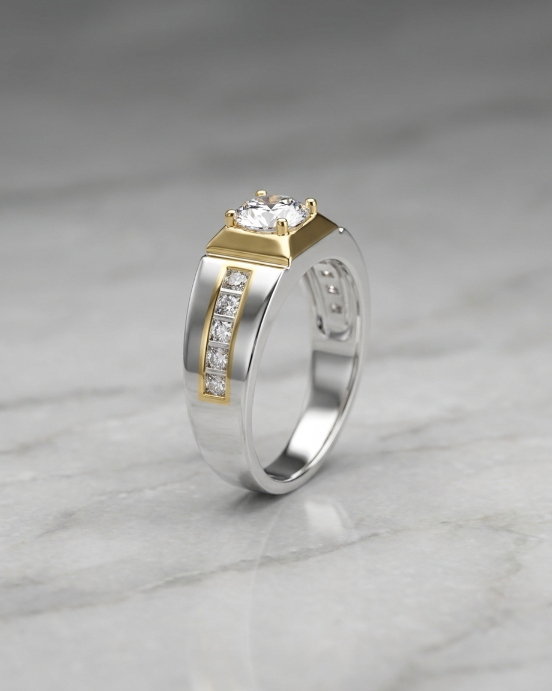 Verona Two Tone Solitaire Ring