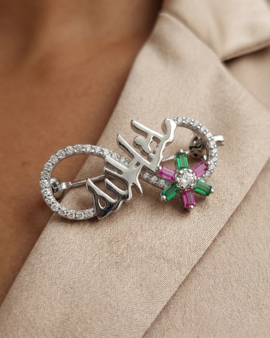 Calligraphy Flower Brooch Sterling Silver