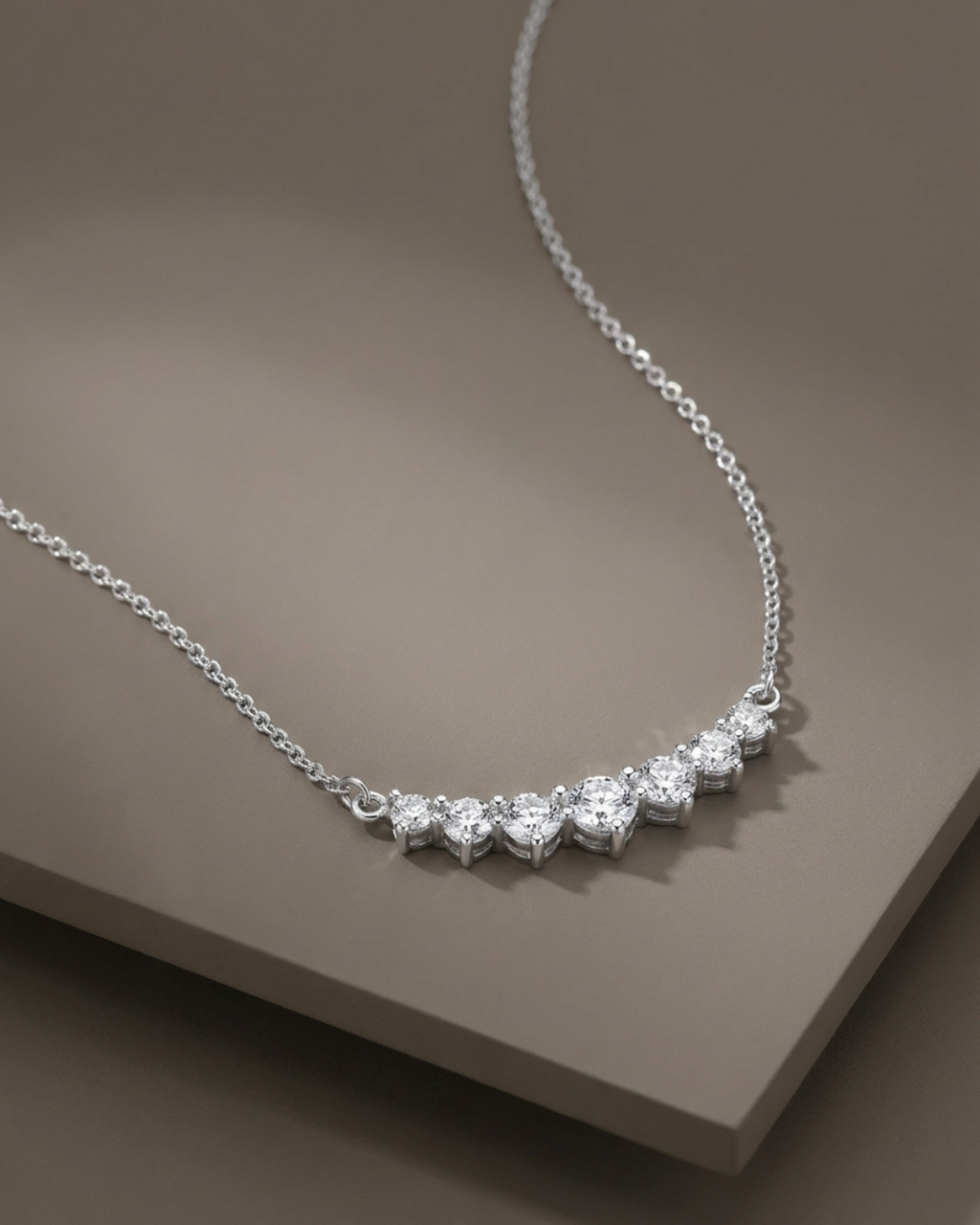 Curved Stone Women's Necklace Sterling Silver