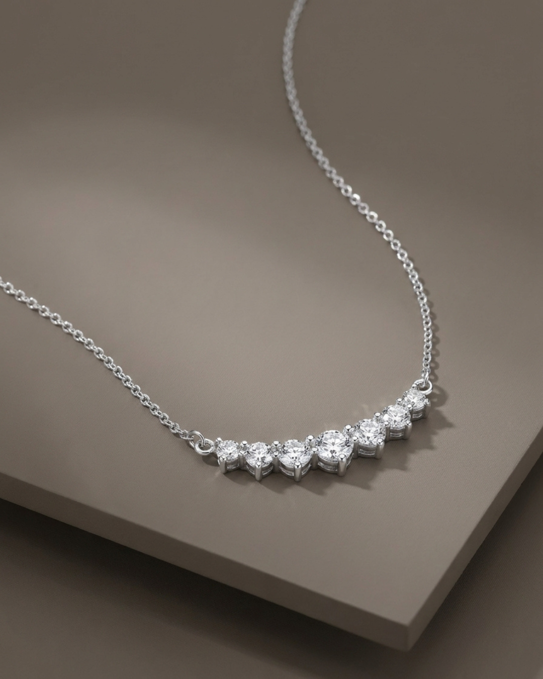 Curved Stone Women's Necklace Sterling Silver