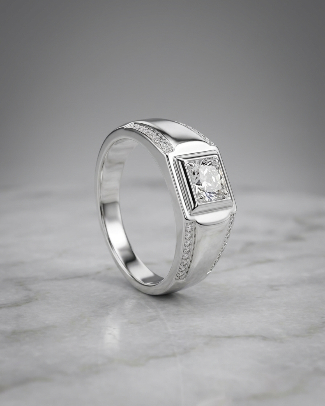 Firenze Tuscan Solitaire Signet Ring