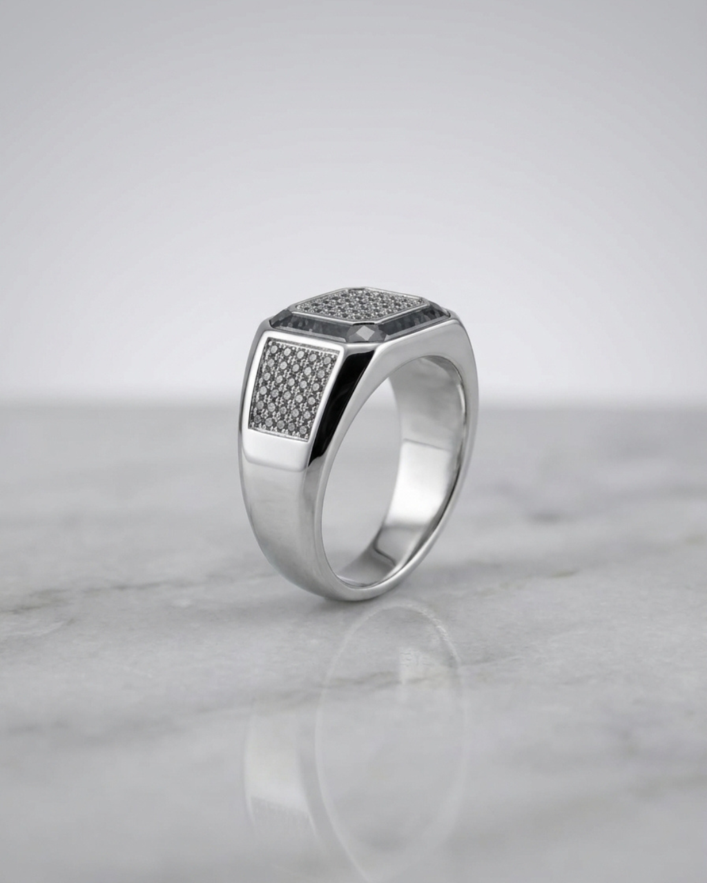 Siena Nero Pave Signet Ring