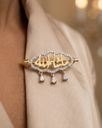 Calligraphy Cloud Brooch Gold Plated Silver