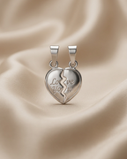 "Love You" Broken Heart Couples Pendant Set