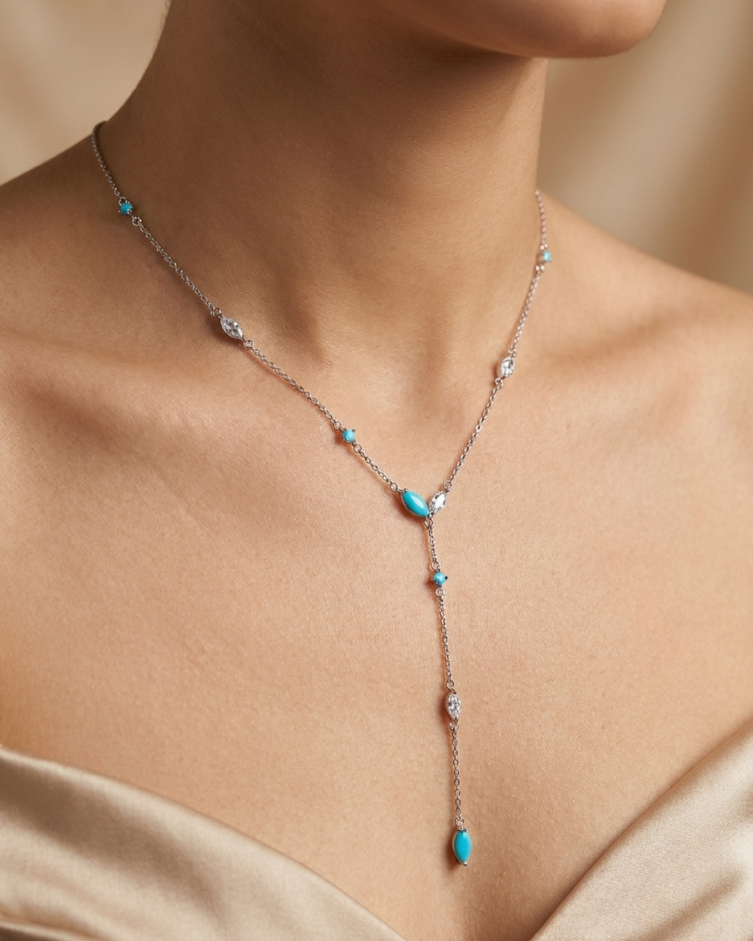 Turquoise Necklace Sterling Silver
