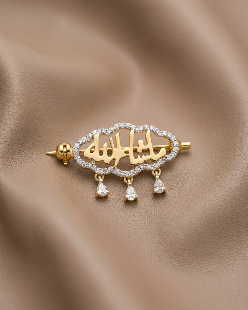 Calligraphy Cloud Brooch Gold Plated Silver