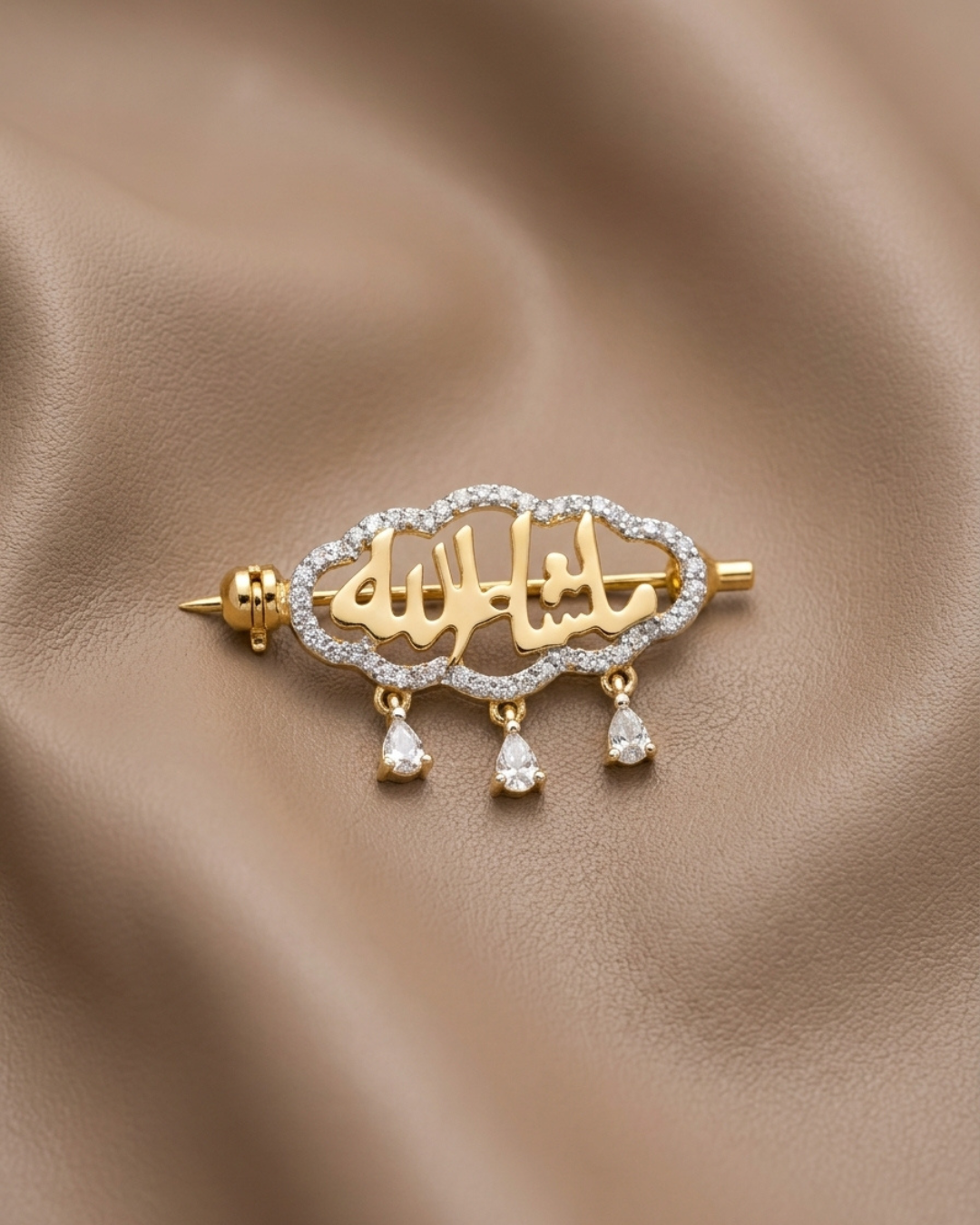 Calligraphy Cloud Brooch Gold Plated Silver