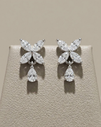 Butterfly Teardrop Stud Earrings Sterling Silver