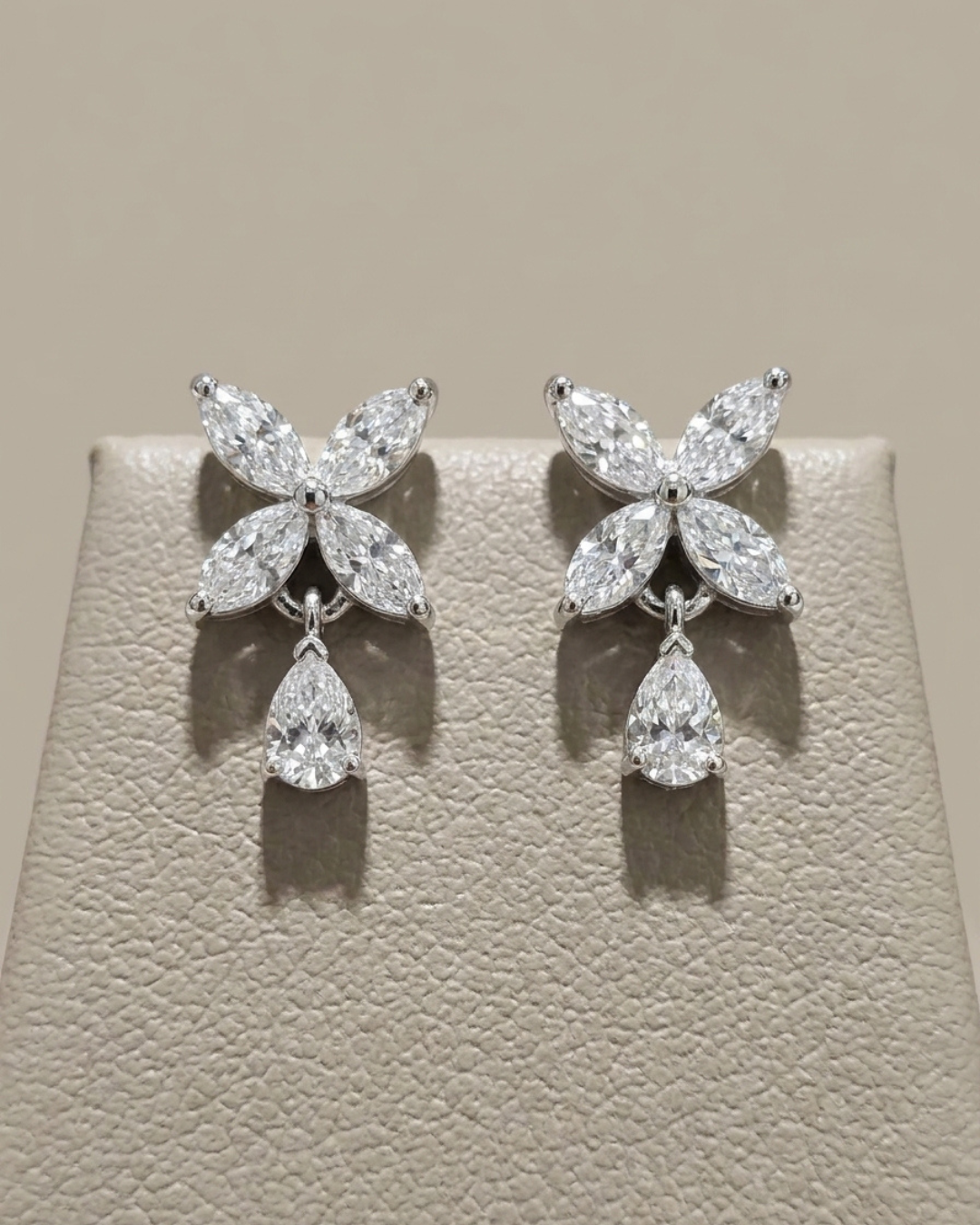 Butterfly Teardrop Stud Earrings Sterling Silver