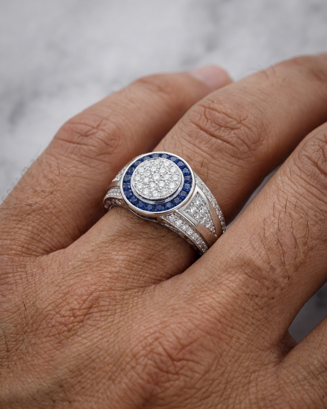 Venice Amalfi Sapphire Pave Ring