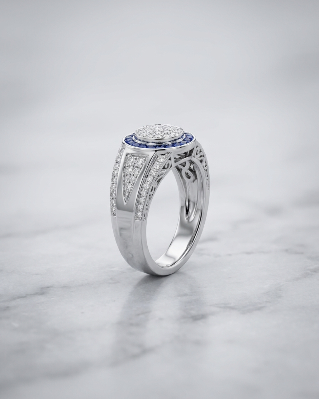 Venice Amalfi Sapphire Pave Ring