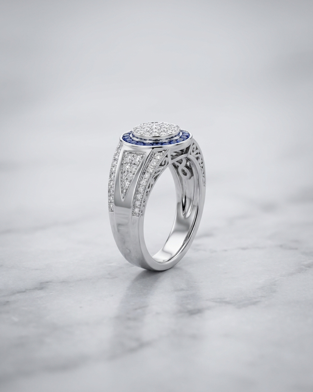 Venice Amalfi Sapphire Pave Ring