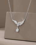 Angel Wing Drop Necklace Sterling Silver