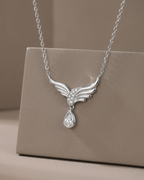 Angel Wing Drop Necklace Sterling Silver