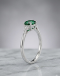 Oval Green Gemstone Ring Sterling Silver