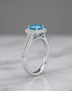 Cushion Halo Ring Sterling Silver