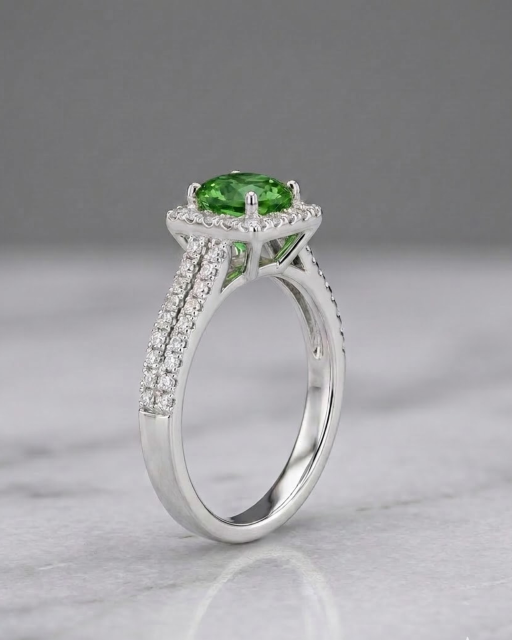 Cushion Halo Ring Sterling Silver