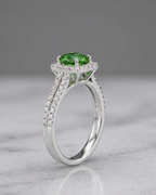 Cushion Halo Ring Sterling Silver