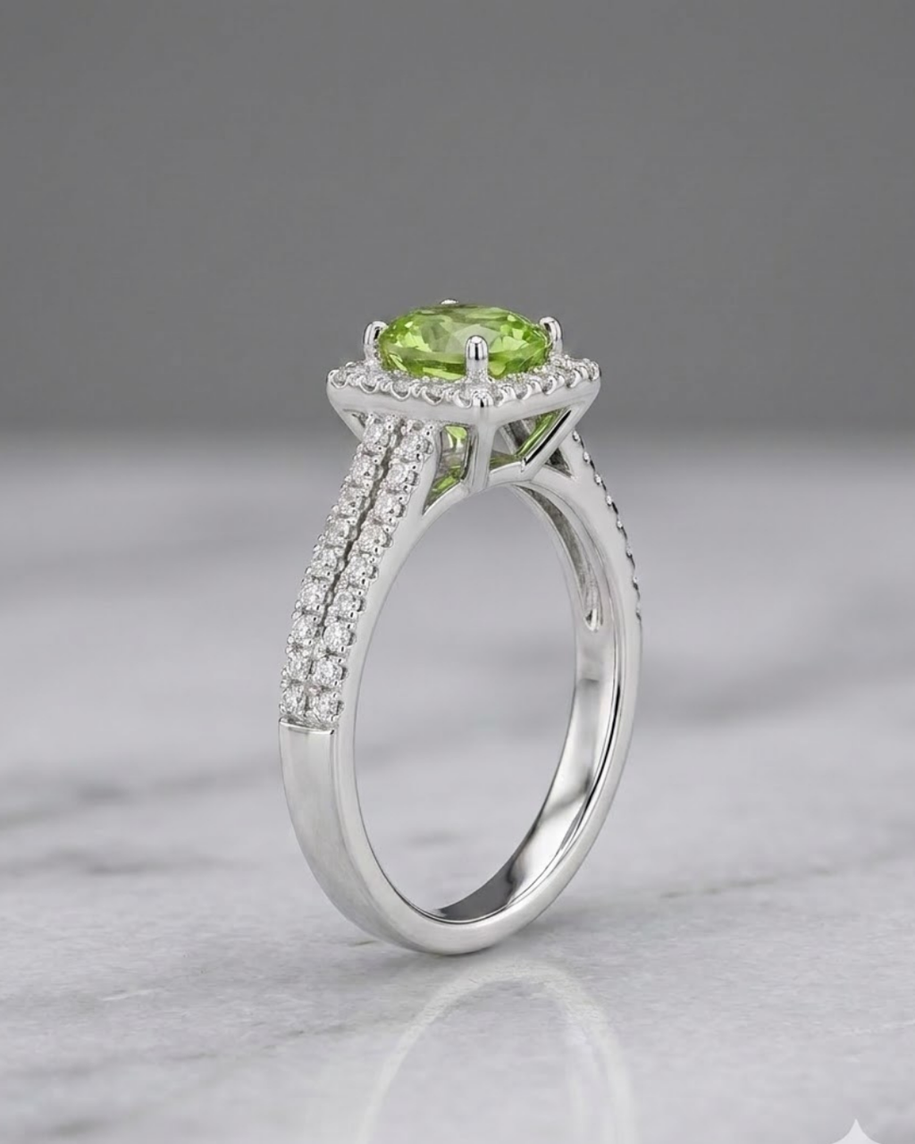 Cushion Halo Ring Sterling Silver