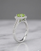Cushion Halo Ring Sterling Silver
